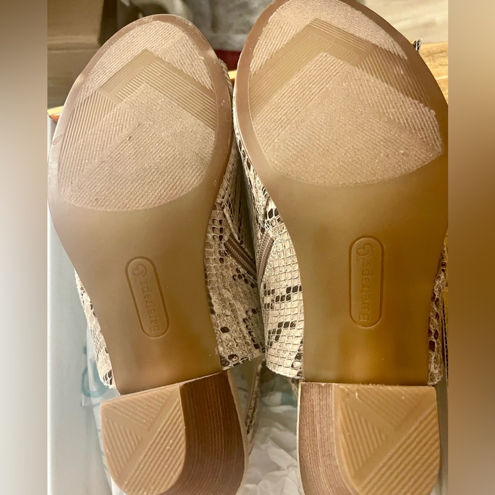 BareTraps Snakeskin tan sandal heels Size 9.5M - Picture 8 of 11
